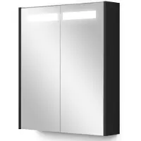 Maxaro Spiegelkast Met Verlichting Modulo 60x70cm Mat Zwart Badkamer Spiegelkast | Spiegelkast Badkamer | Spiegelkast met Verlichting