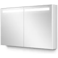Maxaro Spiegelkast Met Verlichting Modulo 120x70cm Hoogglans Wit Badkamer Spiegelkast | Spiegelkast Badkamer | Spiegelkast met Verlichting