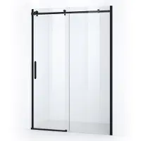 Maxaro Crystal Allure Douchedeur 140 cm Mat Zwart Helder Glas Schuifdeur | Douchedeur Schuifdeur | Schuifdeur Douche | Schuifwand douche