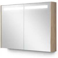 Maxaro Spiegelkast Met Verlichting Modulo 100x70cm Lichtbruin Eiken