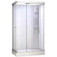 Maxaro Modera Douchecabine 120x80 cm Wit Glas Schuifdeur Rechthoek | Douchecabine Kopen | Douchecabine met schuifdeur