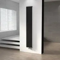 Maxaro Uranus Designradiator | 28x180 cm Mat zwart 899 Watt Aluminium Centrale verwarming