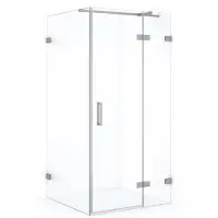 Maxaro Diamond Douchecabine | 90x80 cm Rvs Helder glas Draaideur Rechthoek