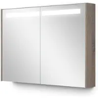 Maxaro Spiegelkast Met Verlichting Modulo 100x70cm Eiken Badkamer Spiegelkast | Spiegelkast Badkamer | Spiegelkast met Verlichting