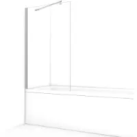 Maxaro Zircon Comfort Badwand 80cm Chroom Helder Glas | Badwand | Badwand Glas | Badscherm | Glazen Badwand