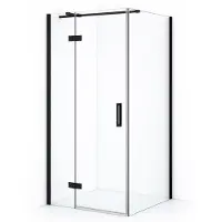 Maxaro Diamond Douchecabine | 90x70 cm Mat zwart Helder glas Draaideur Rechthoek