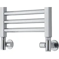 TVS Design Valves 130 aansluitset recht chroom voor watergedragen en elektrische radiator