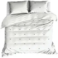 De Witte Lietaer Dekbedovertrek Butterflies Meteorit Off White Satijn-240 x 200 / 220 cm | Lits-Jumeaux