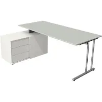 Kerkmann - Bureau Profi licht grijs met archiefkast 180x80cm