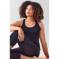 Pretty polly Racerback Shirt - Active Wear - Zacht - Naadloos - Ademend - Gerecycled Garen - Yoga - Pilates - XXL - Zwart