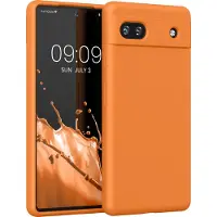 Kwmobile telefoonhoesje geschikt voor Google Pixel 6a - Hoesje met siliconen coating - Smartphone case in fruitig oranje