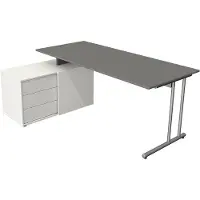 Kerkmann - Bureau Profi grafiet grijs met archiefkast 180x80cm