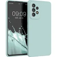 Kwmobile telefoonhoesje geschikt voor Samsung Galaxy A53 5G - Hoesje met siliconen coating - Smartphone case in cool mint