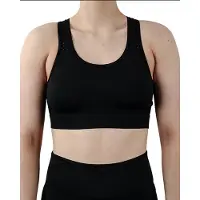 Pretty polly Crop Top - Active Wear - Nauw Sluitend - Ronde Hals - Ademend - Naadloos - Yoga - Pilates - S/M - Zwart