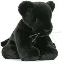 Semo Pluche zwarte panter - knuffel panter - 30 cm - wilde dieren knuffel - knuffeldieren/knuffels voor kinderen