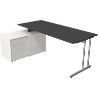 Theo Kerkmann Büromöbelfabrik GmbH & Co. KG - Bureau Profi antraciet met archiefkast 180x80cm