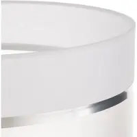 Helam Lampenkap Helen E27 Ø35/hoogte 20 cm wit/zilver, wit / opaal, Woon-/ Eetkamer, Textiel / Stof / Zijde