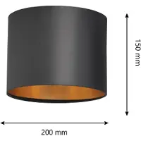 Helam Kap Alba, Ø 20 cm, E27, zwart/goud Alba, zwart, Woon-/ Eetkamer, Textiel / Stof / Zijde