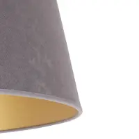 Duolla Lampenkap Cone hoogte 18 cm, grijs/goud, alu / grijs / zink, Textiel / Stof / Zijde