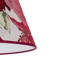 Duolla kap Sofia hoogte 21 cm, bloemenpatroon rood, rood, Textiel / Stof / Zijde