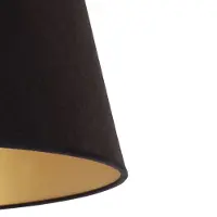 Duolla Lampenkap Cone hoogte 25,5 cm, zwart/goud, zwart, Textiel / Stof / Zijde