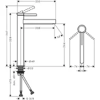 Hansgrohe Finoris - Wastafelmengkraan - Ééngreeps bediening - Met afvoerplug - 260mm - Mat Wit