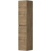 Ink Hoge Kast 169x35cm - Houten Keerlijst - 2 Deuren - Links/rechts - Front Vlak - Naturel Eiken - Badkamermeubels, Kolom- En Zijkasten, Hoge Kasten