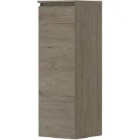 Ink Half Hoge Kast 106x35cm - Houten Keerlijst - 1 Deur - Links/rechts - Front Vlak - Greige Eiken - Badkamermeubels, Kolom- En Zijkasten, Halfhoge
