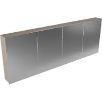 Mondiaz Cubb spiegelkast 200x70x16cm smoke met 4 deuren
