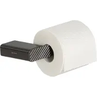 Geesa Shift toiletrolhouder rechts met strepenpatroon zonder klep 20,2 x 7,7 x 3 cm, zwart metaal geborsteld