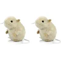 Semo Pluche knuffel muis - 3x stuks - wit - 13 cm - muizenknuffel - knuffeldier - muisje - knaagdieren - Muizen speelgoed of decoratie knuffels