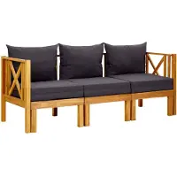 vidaXL Tuinbank 3-zits met kussens 179 cm massief acaciahout