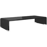 vidaXL TV-meubel/monitorverhoger zwart 60x25x11 cm glas