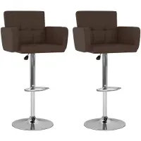 vidaXL Barstoelen 2 st kunstleer bruin
