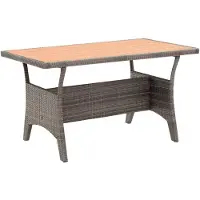 vidaXL Tuintafel 120x70x66 cm poly rattan grijs