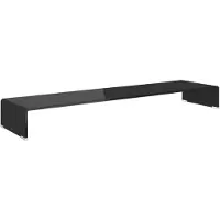 vidaXL TV-meubel/monitorverhoger zwart 120x30x13 cm glas