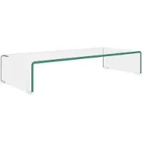 vidaXL Tv-meubel/monitorverhoger transparant 70x30x13 cm glas