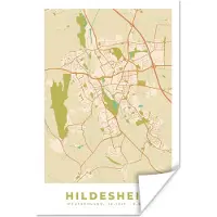 PosterMonkey Poster Hildesheim - Vintage - Stadskaart - Kaart - Plattegrond - 80x120 cm