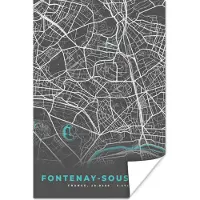 PosterMonkey Poster Fontenay-sous-Bois - Frankrijk - Stadskaart - Plattegrond - Kaart - 40x60 cm
