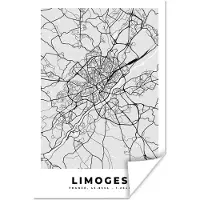 PosterMonkey Poster Frankrijk - Limoges - Stadskaart - Plattegrond - Kaart - 20x30 cm