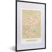 PosterMonkey Fotolijst incl. Poster - België - Aarschot - Stadskaart - Kaart - Plattegrond - 40x60 cm - Posterlijst