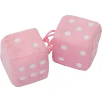 Race Sport Spiegelhanger Pluche Dobbelstenen 7 X 7 X 7 Cm Roze