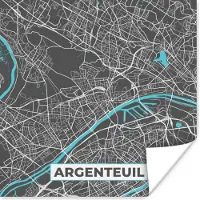 PosterMonkey Poster Argenteuil - Frankrijk - Kaart - Stadskaart - Plattegrond - 100x100 cm XXL
