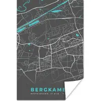 PosterMonkey Poster Stadskaart – Plattegrond – Duitsland – Blauw – Bergkamen – Kaart - 20x30 cm