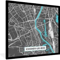 PosterMonkey Fotolijst incl. Poster - Stadskaart - Frankrijk - Kaart - Plattegrond - Coisy-le-Roi - 40x40 cm - Posterlijst