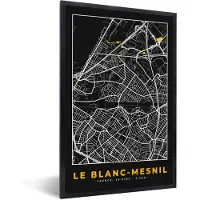 PosterMonkey Fotolijst incl. Poster - Stadskaart - Frankrijk - Plattegrond - Kaart - Le Blanc-Mesnil - 20x30 cm - Posterlijst