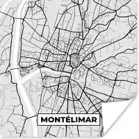 PosterMonkey Poster Plattegrond – Montélimar – Stadskaart – Kaart – Frankrijk - 30x30 cm