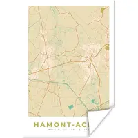 PosterMonkey Poster Kaart - Plattegrond - Vintage - Stadskaart - Hamont-Achel - 20x30 cm