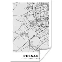 PosterMonkey Poster Frankrijk - Pessac - Stadskaart - Plattegrond - Kaart - 20x30 cm