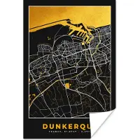 PosterMonkey Poster Stadskaart – Plattegrond – Kaart – Dunkerque - Frankrijk - 20x30 cm